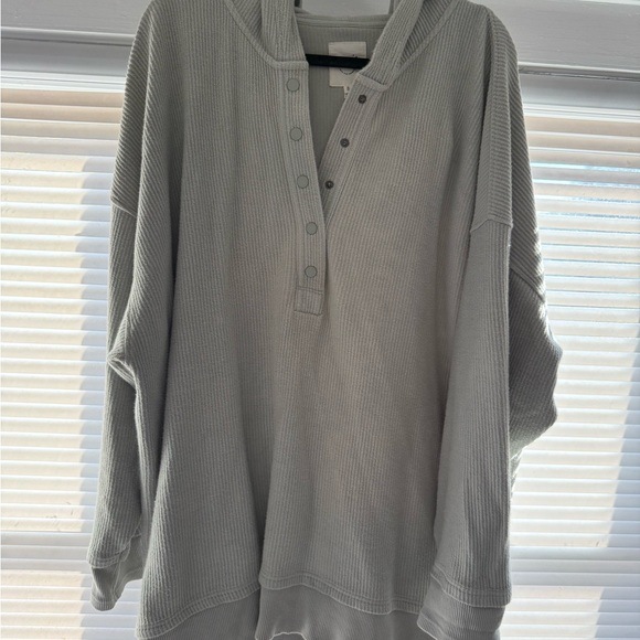 aerie Other - aerie women’s gray quarter button